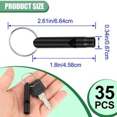 35 Pieces Emergency Whistle with Keychain, Aluminum Emergency Survival Whistl…