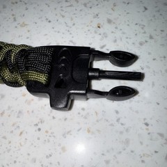 Black Olive Green Paracord Survival Bracelet Compass Fire Starter Whistle 9 Inch
