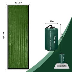 Zmoon Emergency Sleeping Bag Survival Bag, Green Pack of 2, orange-2pcs