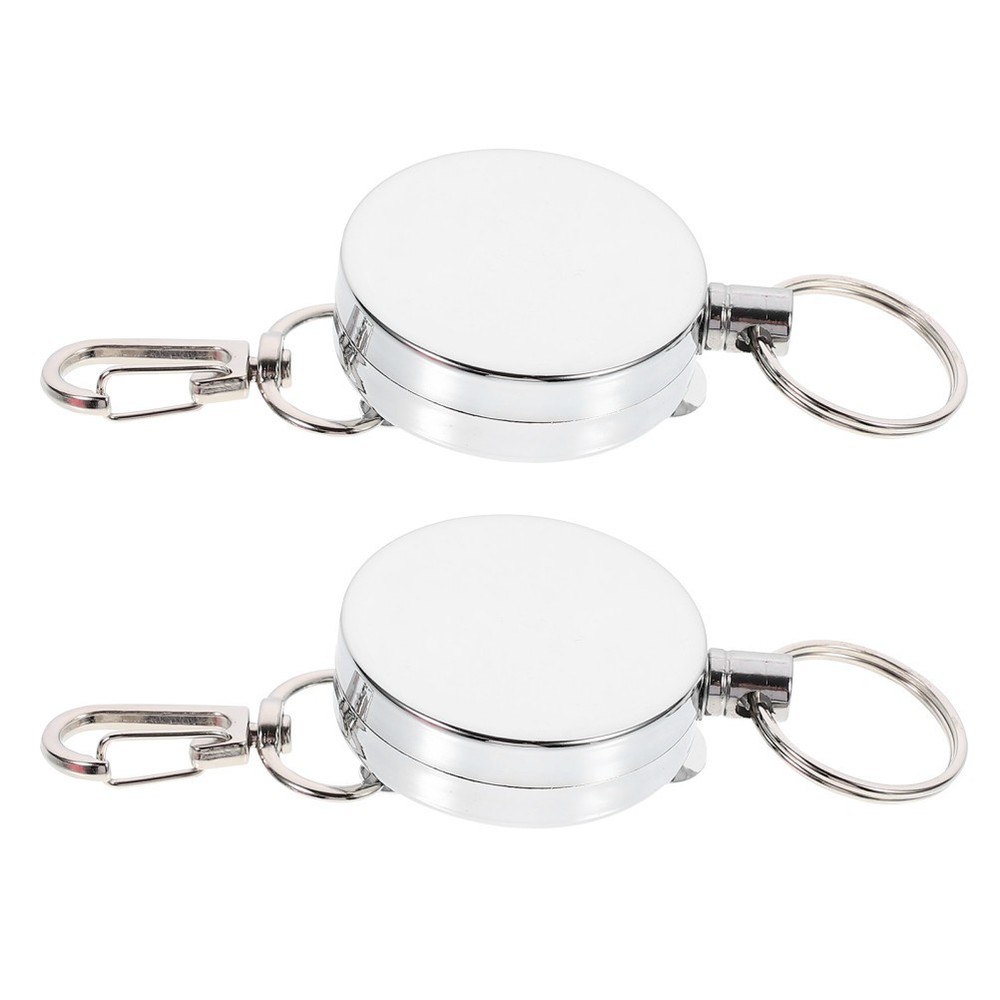 Heavy Duty Retractable Keychain with Stainless Steel Key Ring for Holding