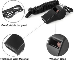 24 Pack 120Db Loud Referee Whistles with Lanyards – Heavy-Duty Black Sports Whis