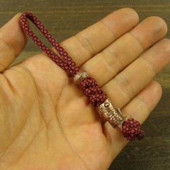 Red Copper “Fish” knife Lanyard Bead Paracord beads crafted for EDC gear XLH046