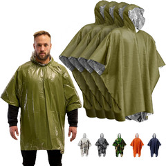Emergency Poncho and Mylar Blanket Liner – Waterproof, Wind-Resistant Outdoor Ra