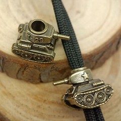 Tank Bead Lanyard Messing Schmuckperle Karabinerhaken Paracord EDC