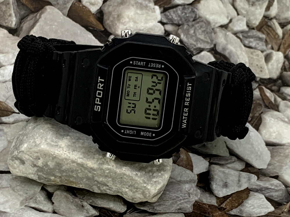 Customized Black Paracord Survival Digital Watch Kids Adults Special Offer READ