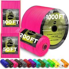 Teceum Paracord Type Iii 550 Sofit Pink 100 Ft 4Mm Tactical Rope Mil-Spec