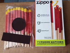 Zippo Typhoon Matches 25-Pack Windproof Waterproof for Camping Survival