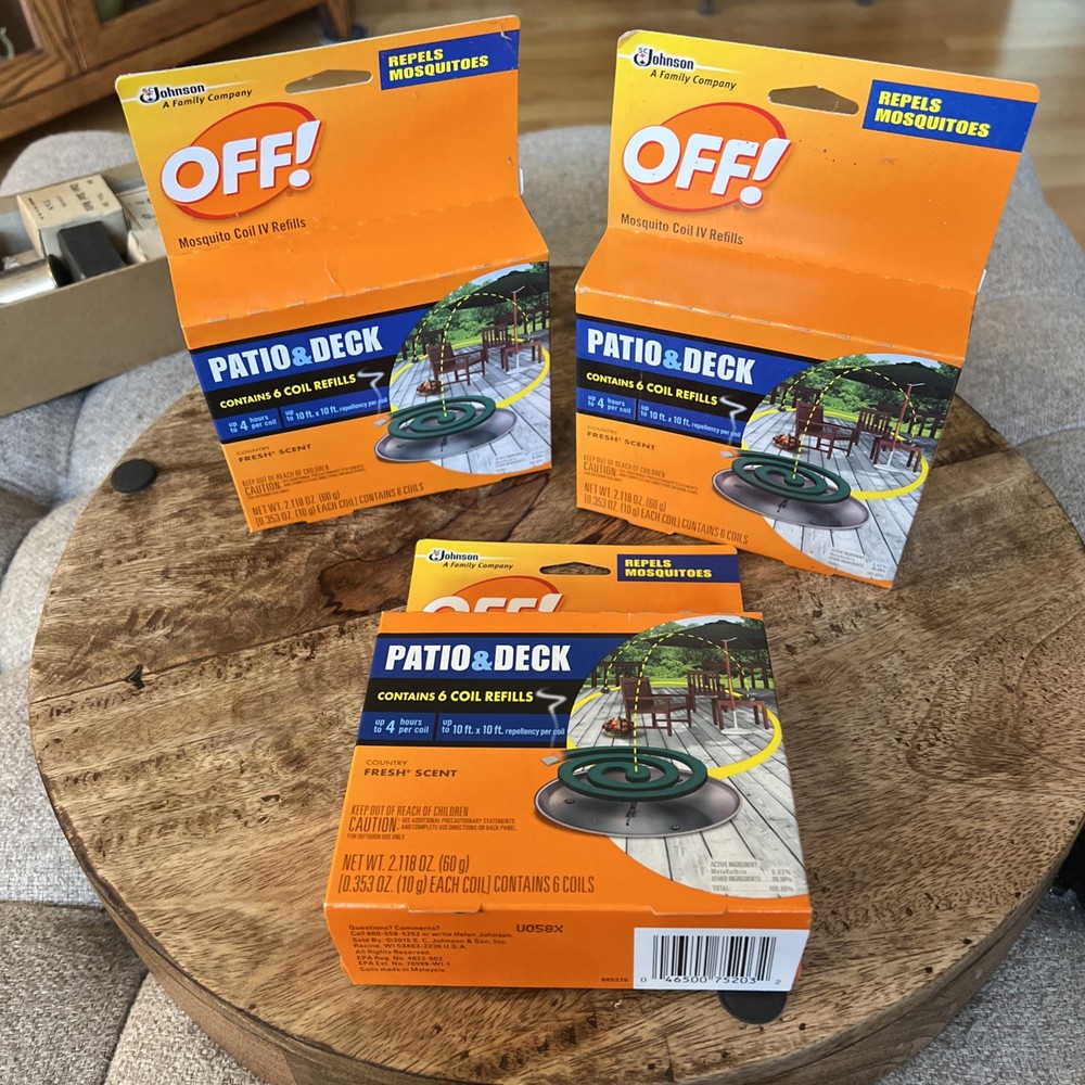 Lot of 3 ~OFF! Patio & Deck Mosquito Coil IV Country Fresh Scent 6 Coil Refills