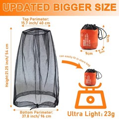 Benvo Mosquito Head Net Mesh, Face Neck Fly Netting Hood from Bugs Gnats Nose…