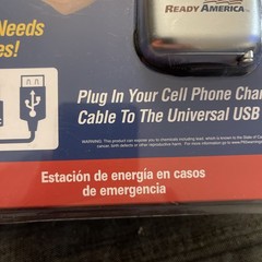 Ready America Emergency Power Station- Crank Power-No Batteries- 4 Functions NEW