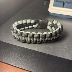 Silver/Black Paracord Bracelet Small Size