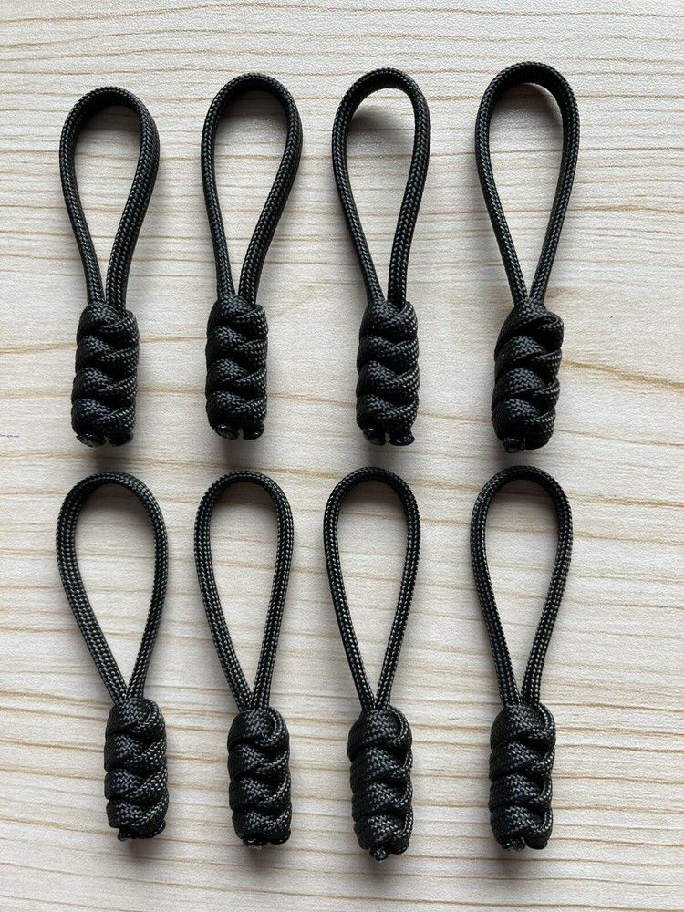 OD Green Paracord Snake Wave Zipper Pull with Clip – Set of 8