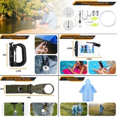Outdoor Emergency Survival Kit, 250PCS Survival Tool Set, Tactical Equipment