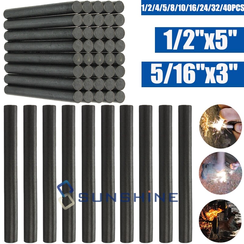Outdoor Ferro Rod Kit – Survival Ferrocerium Flint Fire Starter 1/2″x5″ 5/16″x3″