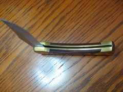 rmk99 Schrade Uncle Henry 8.7″ Folding Knife LB7 USA Wood/Brass Handle VG st135