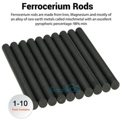 1-10Pcs Magnesium 5 x 1/2″ Flint Fire Starter Ferro Rod Survival Camping Rods