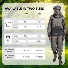 Mosquito Bug Suit Full Body Mesh Hood Jacket Pants Gloves Socks Hunting Fishing