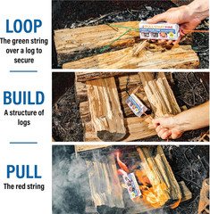Pull String Firestarter | No Matches Required, Fire Starts in Seconds | for Camp