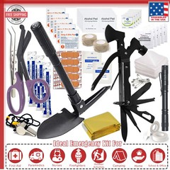 113x Outdoor Emergency Gear Survival Kit Camping Hiking Tactical Shovel & Hammer