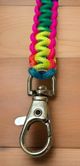 Paracord Keychain Neon Rainbow Metal Clip Ring 275 Cord Handmade LOT OF 5 Gift