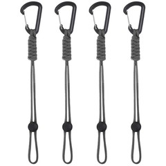 4-Pack Paracord Keychains with Clips[Gray]
