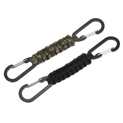 Paracord Keychain Paracord Lanyard Key Chain – (2 Pack, Black/Camo Green)
