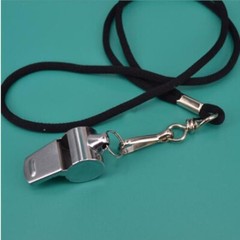 Referee Whistle Lanyard Emergency Survival w/ Black Neck String Security Whistle