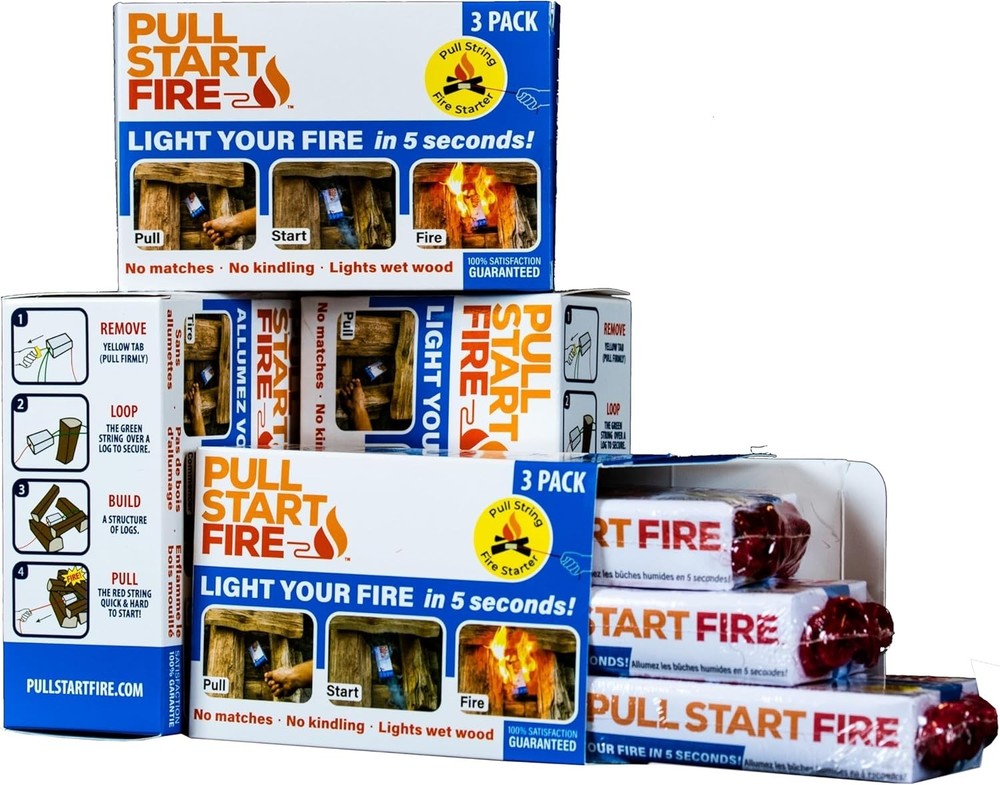 Pull String Firestarter No Matches Required Fire Starts in Seconds Campfires