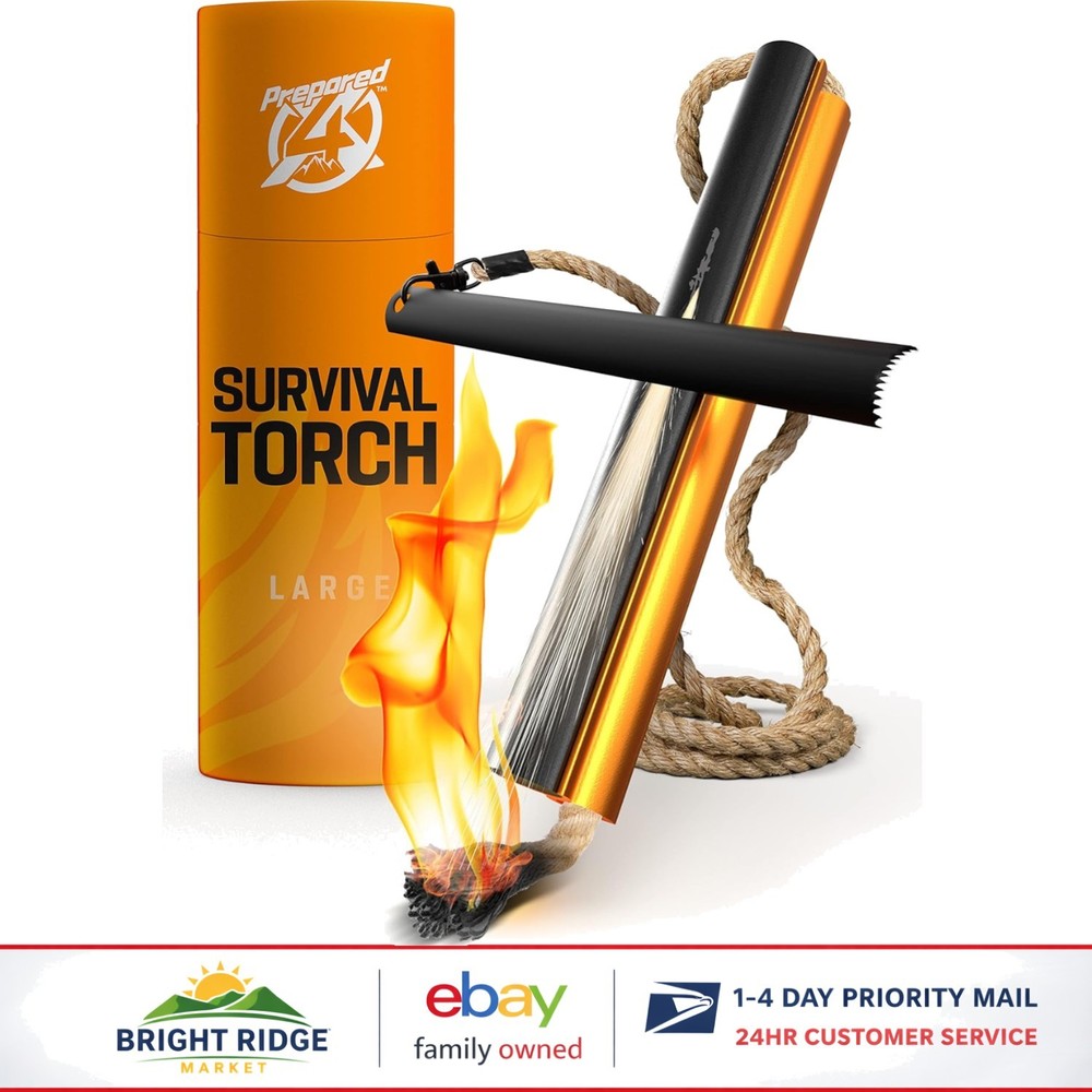 Emergency Fire Starting Tool with Ferro Rod, Wick Rope and Durable Steel Striker