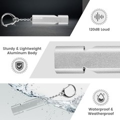 Survival Whistles 4-Pack & 6-Pack, Upgraded Aluminum Emergency 4 Pack Silver