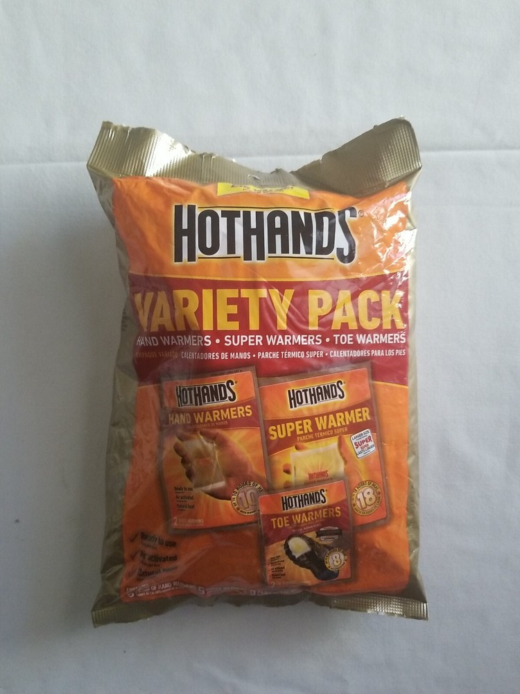 1 pack Hothands Variety Pack 3 Hand Warmers 5 Super Warmers 3 Toe Warmers