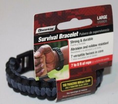 NEW SecureLine Survival Bracelet Military Grade Nylon Paracord Large Black/Blue