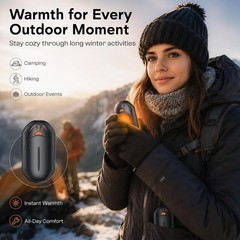 POMPONGO Hand Warmers 2-Pack, 20H Heat, 3 Levels, Gifts for Men/Women