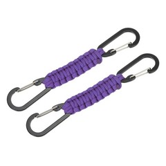 Paracord Keychain Aluminum Paracord Lanyard Key Chain – (2 Pack, Dark Purple)