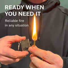 Refillable Survival Fire Starter, Compact Keychain Lighter, Metal Outdoor Fir…