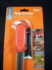 New SOL Mag Striker Survival Flint Fire Starter Camping Hiking Bottle Opener