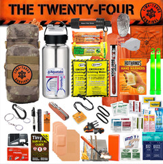 24 Hour Emergency Survival Water Bottle Molle Kit / EDC Kit / First Aid Kit