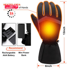 QILOVE Heated Gloves, Rechargeable Hand Warmers for Men Women – 4.5V-L, Black