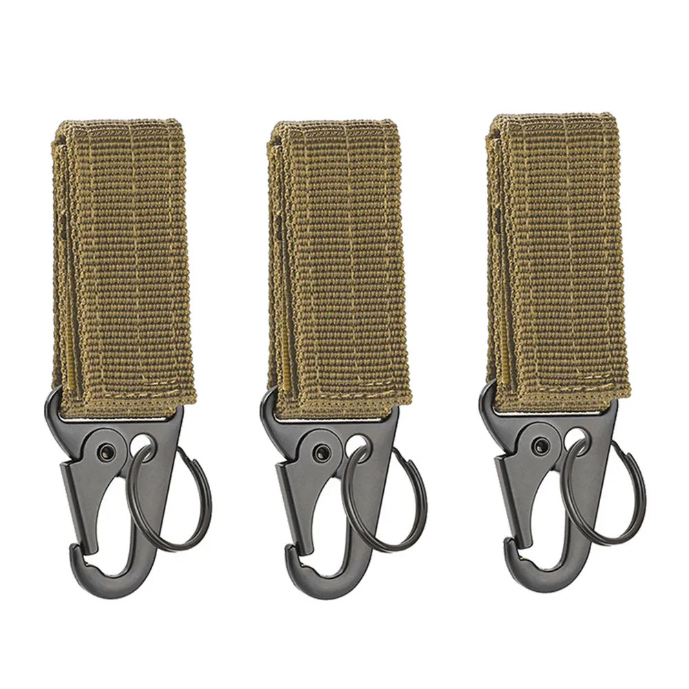3Pcs Tactical Carabiner Outdoor EDC Keychain Nylon Webbing Keys Holder Camping B