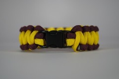 550 Paracord Survival Bracelet Cobra Burgundy/Yellow «Made in the USA»