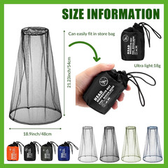 4 Pack Mosquito Bug Net Mesh for Head Mosquito Net Face Fly Netting Hood from In