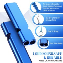 100 Pcs Emergency Whistles Bulk, Aluminum Safety Survival Whistle Keychain wi…