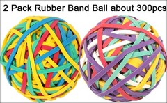 Rubber Band Ball 2 pack Size 33 Rubber Bands 300pcs Wide Strong | Colors Rubber