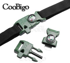 Paracord Buckle with Whistle Compass, Side Release Plastic Buckles for Paracord