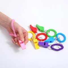 54 Pack Sport Whistles with Bracelet, 6 Color Loud Plastic Whistle Set with S…