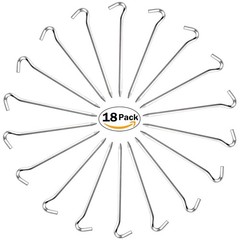 Tent Pegs – 18Pcs Aluminium Stakes with Hook – 7’’ Silver 18pcs