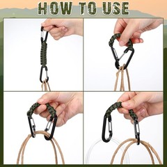 Paracord Keychain Carabiner Clip Braided Lanyard Water Bottle Holder 5 Pc