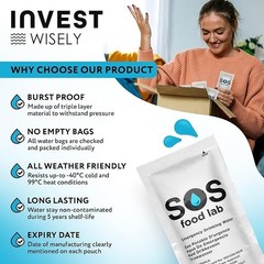S.O.S. Emergency Water 5 year shelf life | Pack of 62 | With Tips