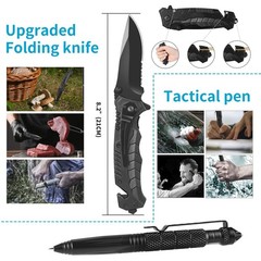 Gearedt Survival Kit, 16 in 1 Professional Gear Tool Emergency Black