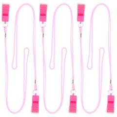 6 Pcs New Years Eve Party Whistles Pink Loud 120db Plastic with Lanyard Sports